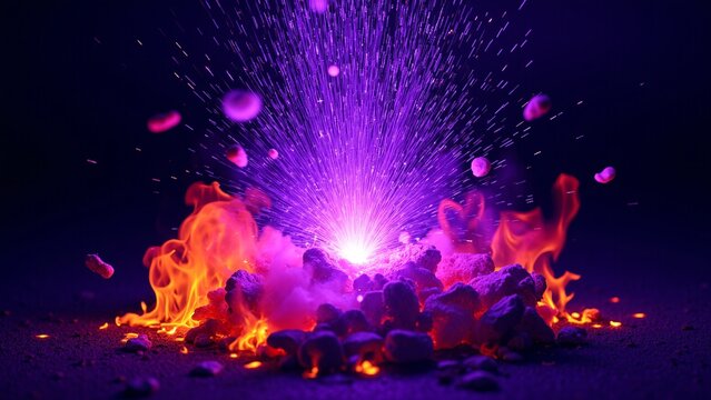 Violet Particle Explosion Background
