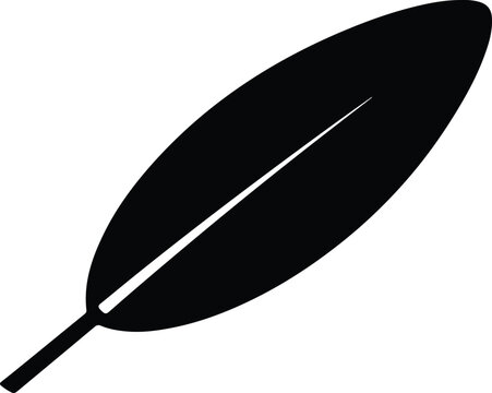 Silhouette of a simple organic oval leaf shape for natural design Vector