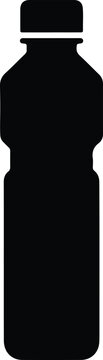 Silhouette of a simple plastic water bottle for hydration and beverage icon Vector