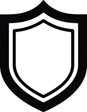 Silhouette shield icon representing security protection and safety for business web design Vector