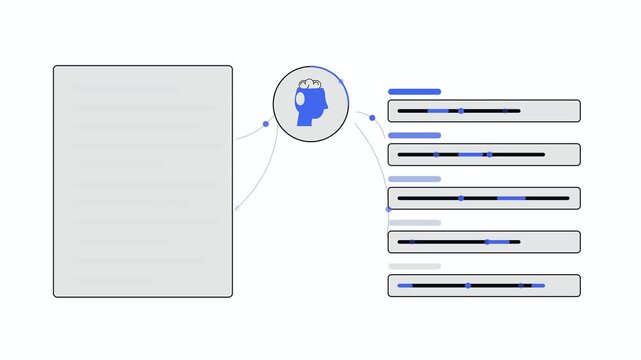 AI Data Extraction Form Interface, Blue UI Animation Template, Web App Data Processing, Minimalist Tech Graphic, Modern Vector Design, Business Software Concept, User Experience Layout