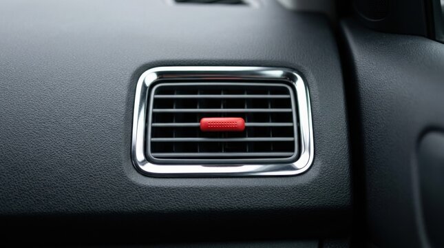 Close-Up of Car Air Vent with Red Adjustment Lever