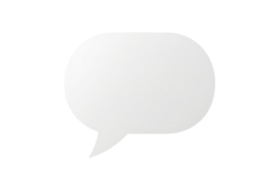 Blank white speech bubble with rounded rectangular shape