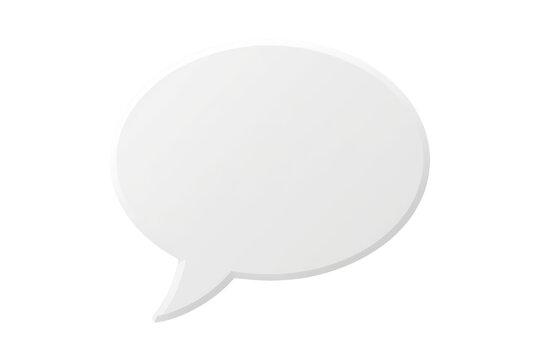 Blank white oval speech bubble with pointed tail