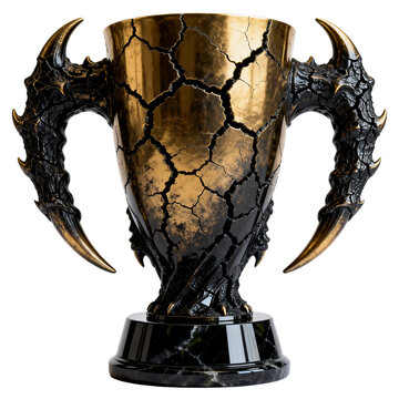 [Transparent Background PNG]Dark Dragon Claw Gothic Style Metal Trophy Cup