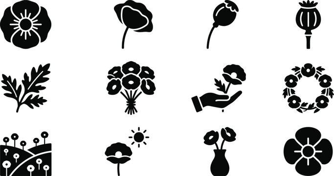 Vintage floral illustrations set with various flower designs and botanical elements