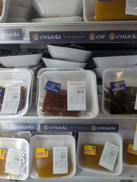Cordoba, Argentina - September 19, 2025: Packaged Esnaola Dulce de Membrillo with Price Label