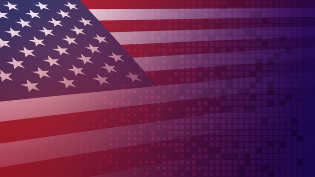 American Flag Global Digital High Technology Abstract Background Vector Design