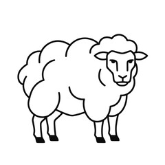 Fototapeta premium Black and white outline of a sheep