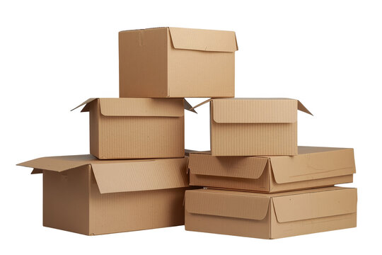 Pile of open cardboard shipping boxes