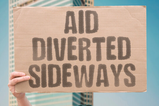 "Aid diverted sideways" International humanitarian funds get redirected to military and settlement infrastructure. CORRUPTION. DIVERSION. MISUSE. TRANSPARENCY.