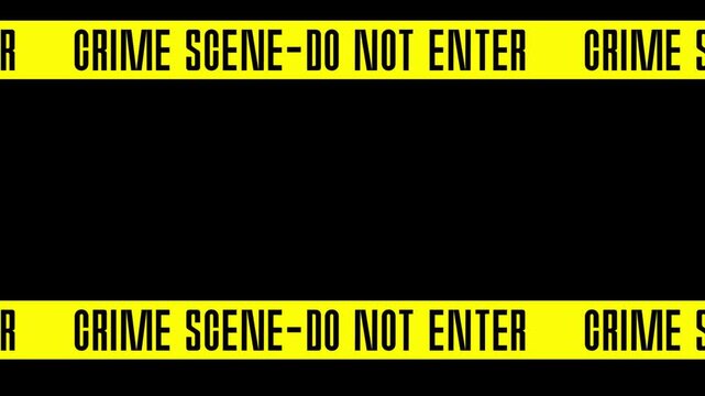 Crime Scene Do Not Enter Yellow Warning Tape Animated Loop Motion Graphic