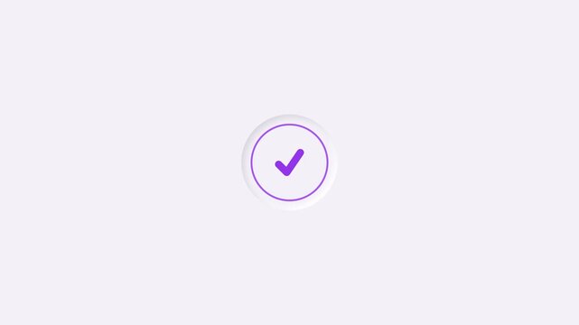 Minimalist purple checkmark icon on light background