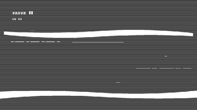 Video cassette recorder damaged tape noise for video overlay, heavy horizontal tracking loss and retro VHS desync artifacts
