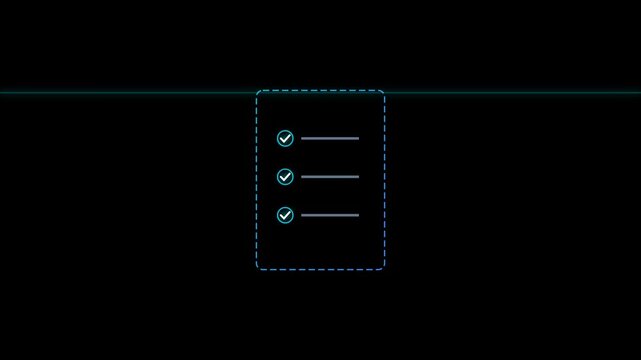 Paper Clip and Green Checklist Motion Graphic