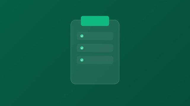 Paper Clip and Green Checklist Motion Graphic