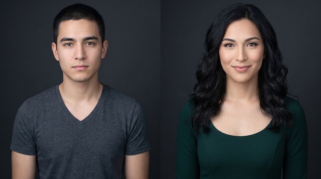 Masculine and feminine identity transformation on split screen