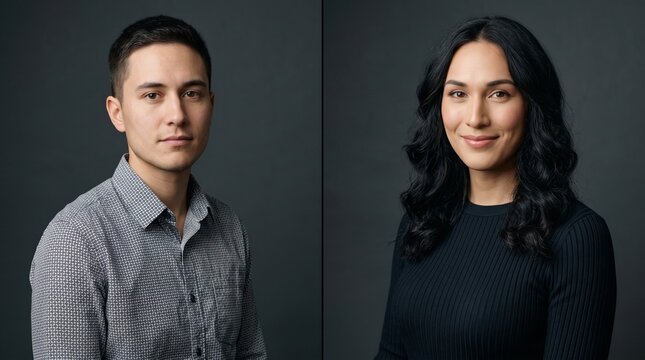 Transgender woman before and after medical transition portrait