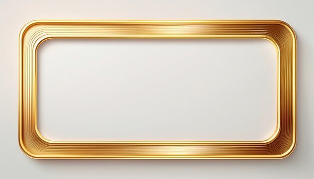 minimalist gold frame elegant thin metallic border on white background simple rectangular golden frame for certificate or invitation