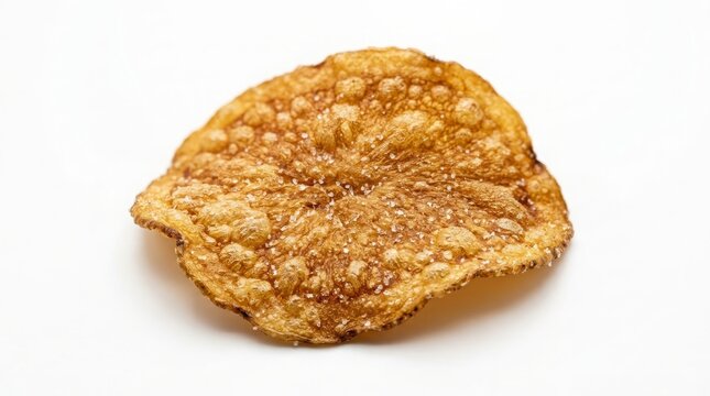 Crispy potato chips, isolated on a white background.