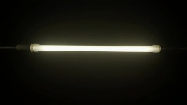 明滅した末に落ち着く古い蛍光灯の光