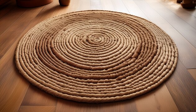 natural round jute rope rug braided sisal floor mat eco friendly home decor rustic coaster design sustainable interior accessory handwoven circular rug farmhouse style mat