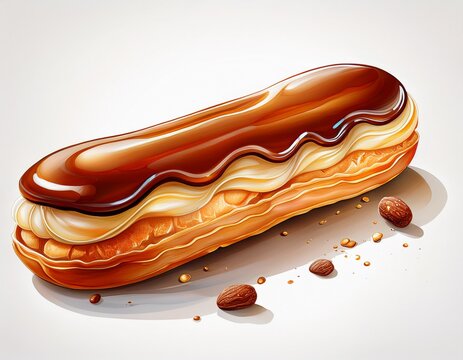 eclair on white background
