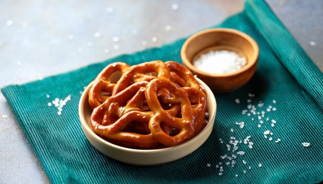 crispy mini pretzels with salt salty snack idea