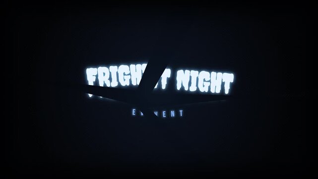 Halloween Fright Night Text Animation Flickering on Dark Background