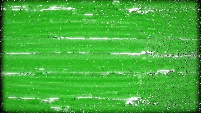 Grunge green texture chroma key background screen digital noise static glitch error signal artifact video broadcast television blank template