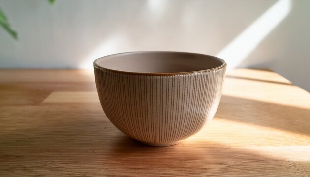 minimalist ceramic cup a simple unadorned ceramic cup sits ready for use its clean lines and neutral tone offering a sense of calm and understated elegance