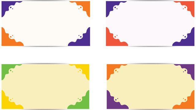 Abstract wavy liquid frame template vector set