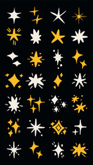 Obraz na płótnie Canvas Playful starburst shapes collection element vector set