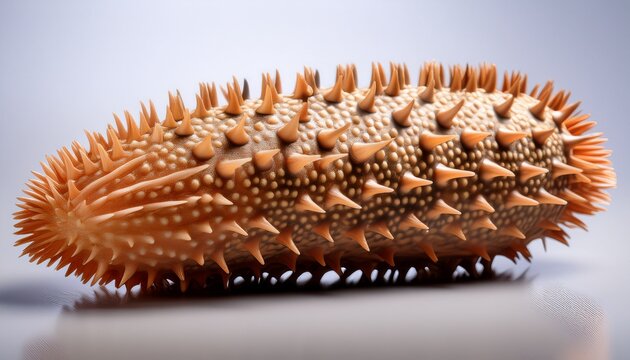 spiky sea cucumber toy a close up studio shot of a spiky sea cucumber shaped chew toy perfect for dogs with a textured surface and realistic details