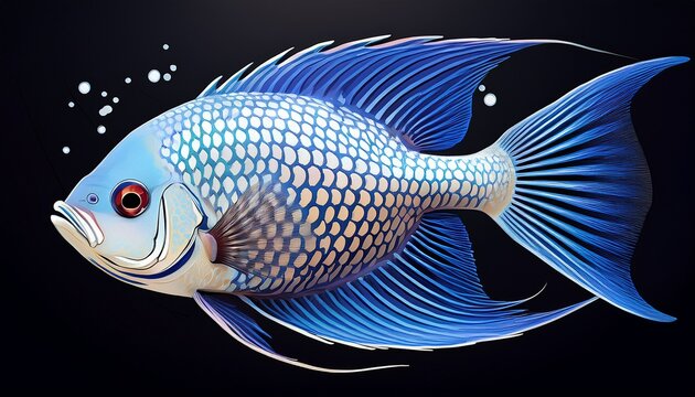 pearl gourami fish a beautiful pearl gourami fish with vibrant blue fins and spotted body swims gracefully showcasing its intricate patterns and colors