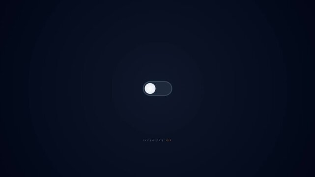 Minimalistic dark mode toggle switch on a dark background