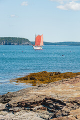 Four Masted Schooner Margaret Todd Sailing in Frenchman Bay Maine © Katie Dobies