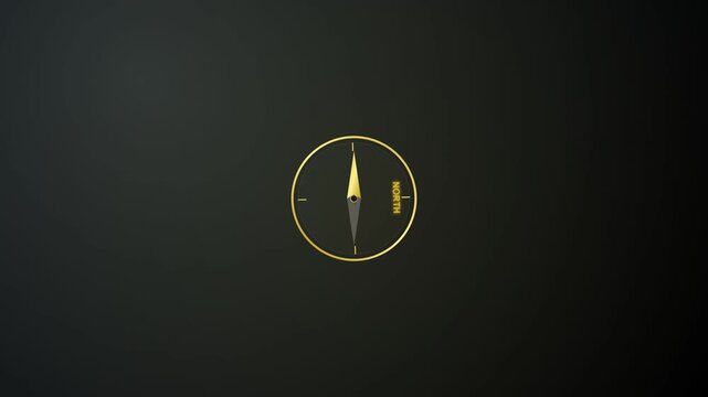 Minimalist golden compass on dark background with elegant design