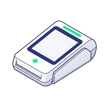Isometric pos terminal payment device illustration