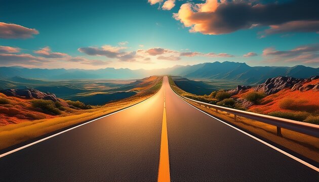 an asphalt road stretching into the distance img