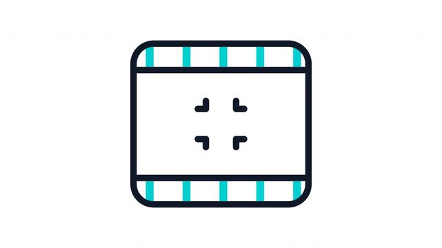 Exit fullscreen video player icon with film strip border