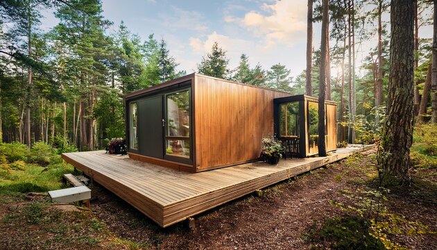 a modular house in the forest img