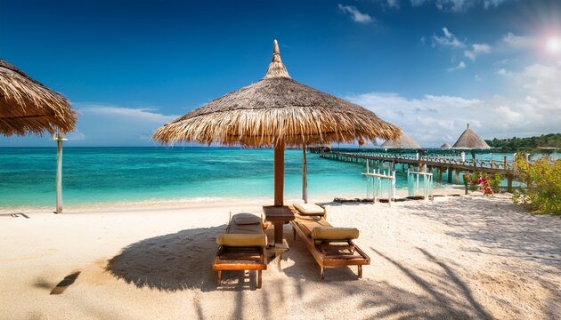 luxury umbrella resort nestled on a pristine beach offering breathtaking ocean views and tranquil relaxation enjoy the ultimate escape in paradise bungalow umbrella drinks