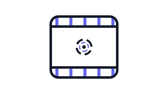 Minimalist Video Stabilizer and Gimbal Icon on White Background