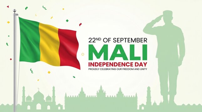 Mali Independence Day Patriotic Soldier Skyline Vector Design