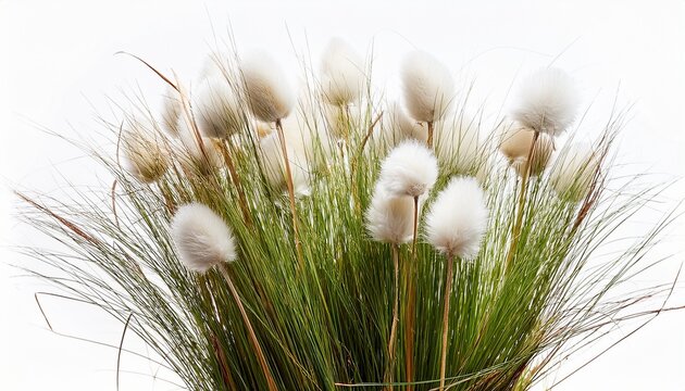 eriophorum vaginatum the hare s tail cottongrass tussock cottongrass or sheathed cottonsedge isolated with no background