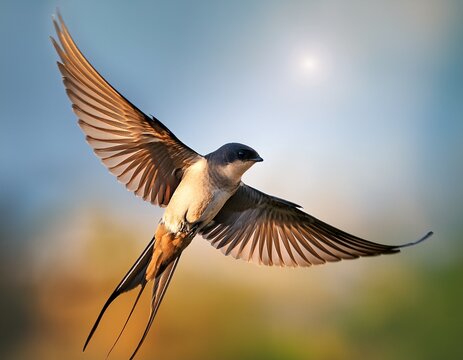 swift bird in flight with wings extended