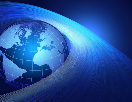 abstract blue background with globe