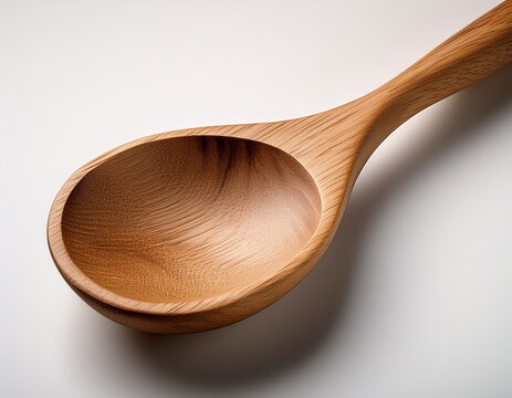 wooden spoon on white background