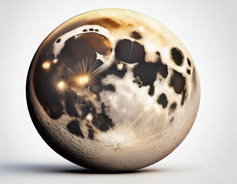 detailed full moon render against a white background